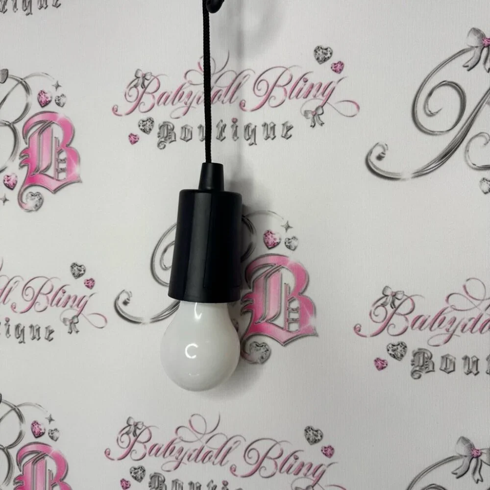Black Hanging Light Bulb Pendant battery operated light 💡 rainbow